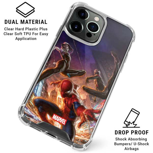 Marvel Spiderman Group Wall iPhone 16 Pro Max Clear Case